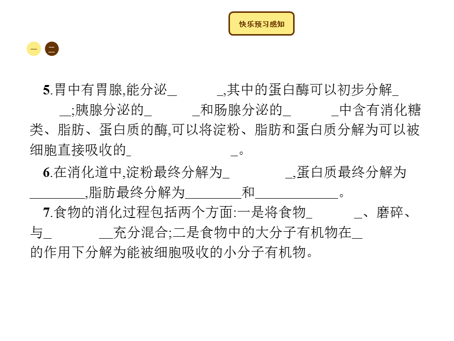 人教版中考复习课件 第四单元　生物圈中的人 第二章人体的营养第二节　消化和吸收.pptx_第3页