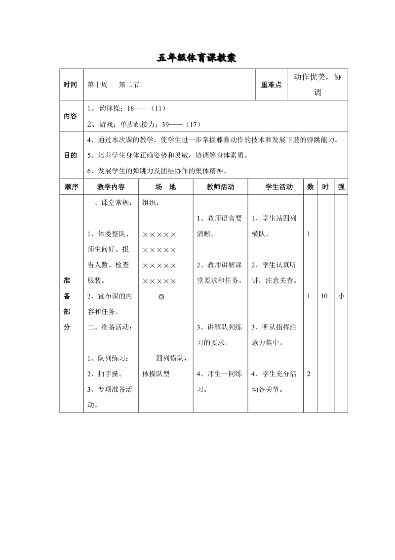 五年级体育课教案20.doc_第1页