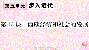 【最新】九年级历史上册 第五单元 走向近代 第13课 西欧经济和社会的发展习题课件 新人教版-新人教版初中九年级上册历史课件.ppt