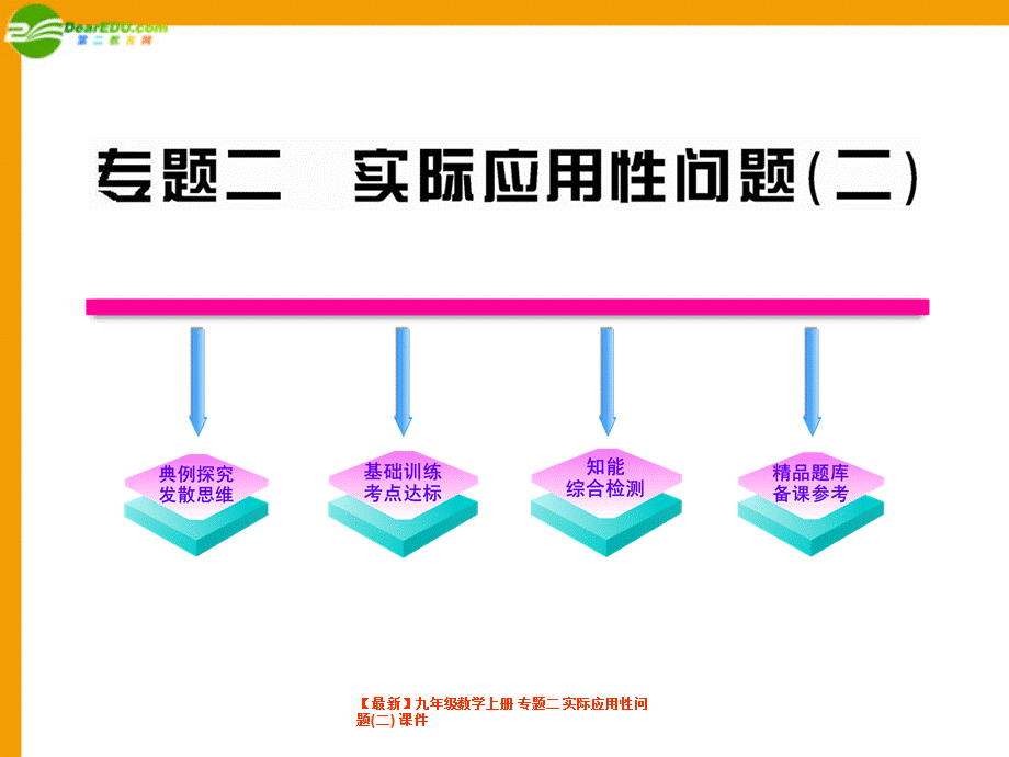 【最新】九年级数学上册 专题二 实际应用性问题(二) 课件.ppt_第1页