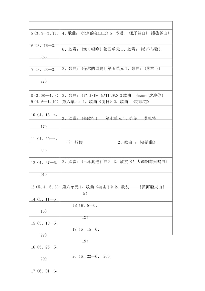 花城版小学五年级下册音乐教学计划讲课稿.docx_第3页