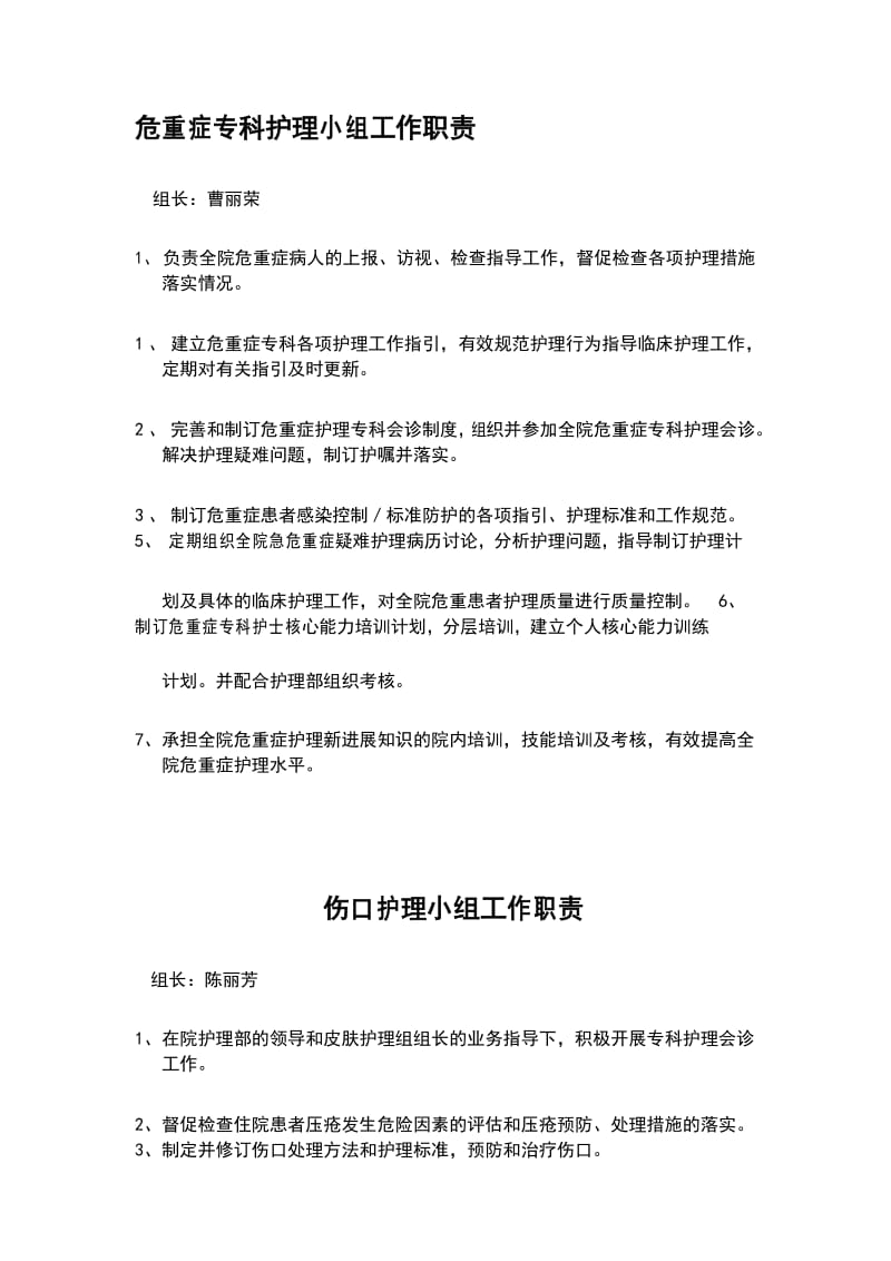 专科护理小组工作职责.docx_第1页