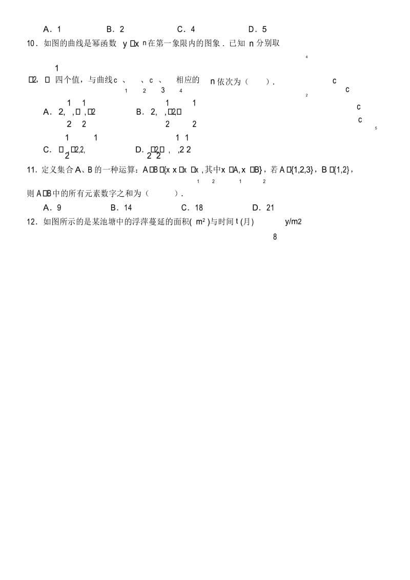 高一数学必修一测试题(基础卷--).docx_第2页