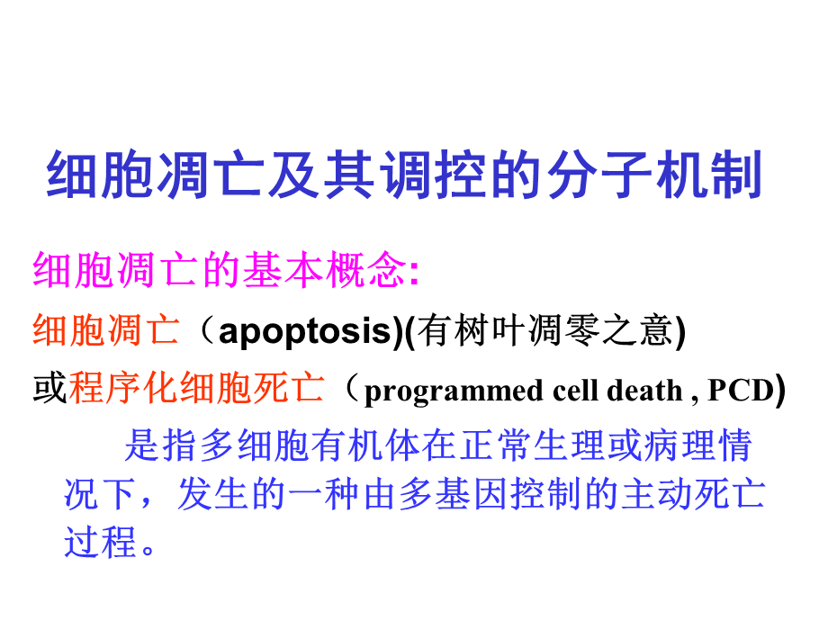 细胞生物学之细胞凋亡及其调控的分子机制.ppt_第1页