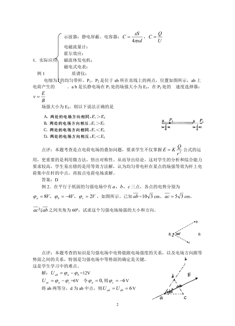 高三物理专题复习《电场和磁场》.doc_第2页