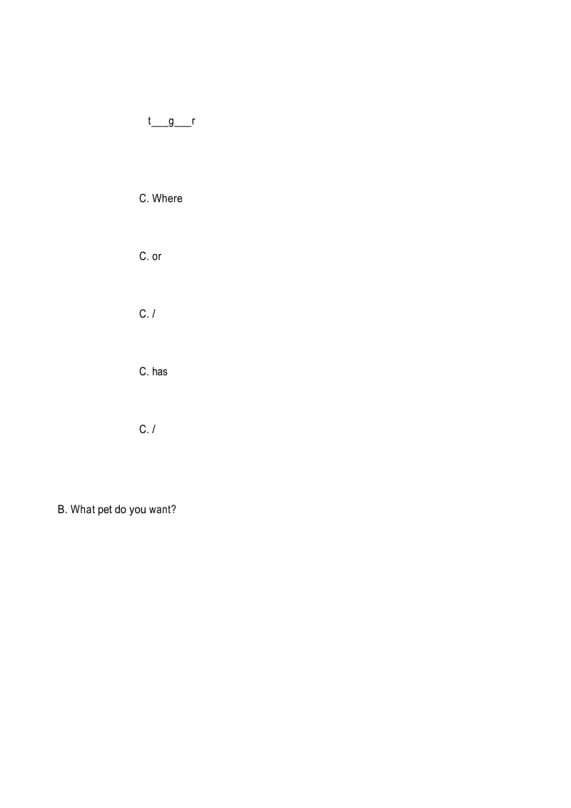 人教版(新起点)英语三年级上Unit 4《Pets》(Lesson 1)课时训练(含答案).docx_第2页