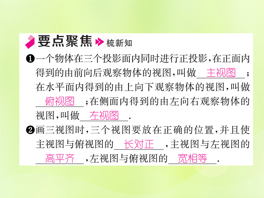 2019年春九年级数学下册 第29章 投影与视图 29.2 三视图 第1课时 物体的三视图习题课件 （新版）新人教版.ppt_第2页