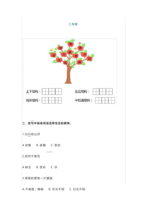 人教部编版二年级下册语文基础知识+阅读理解练习.docx