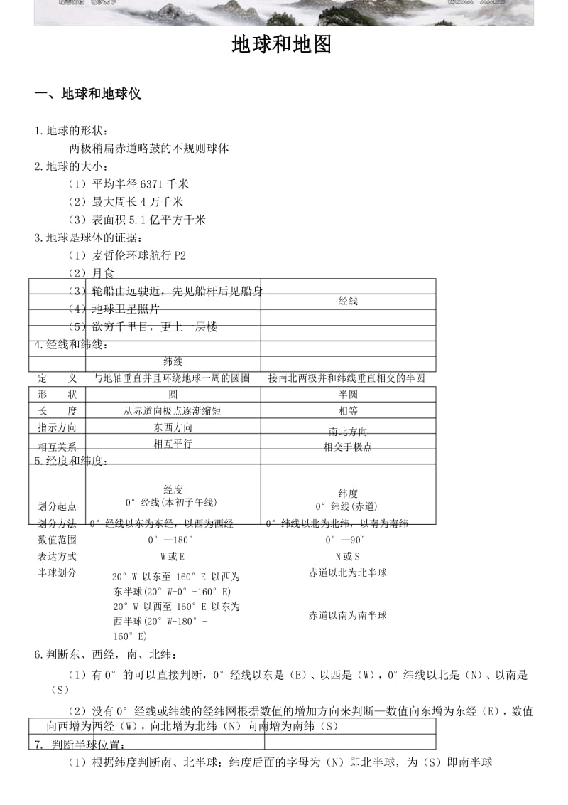 知识总结地球和地图.docx_第1页