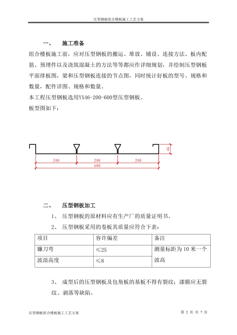 压型钢板组合楼板施工工艺方案.doc_第2页