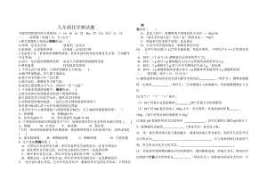 春季摸底九年级化学测试题.doc