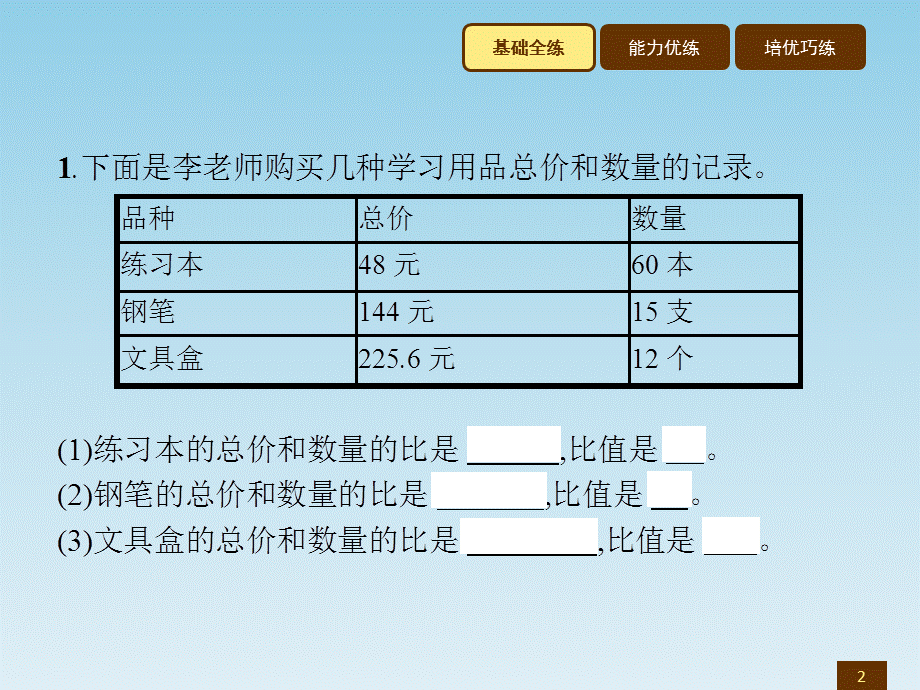 六年级上数学作业讲析课件-6.2生活中的比_北师大版 .ppt_第2页