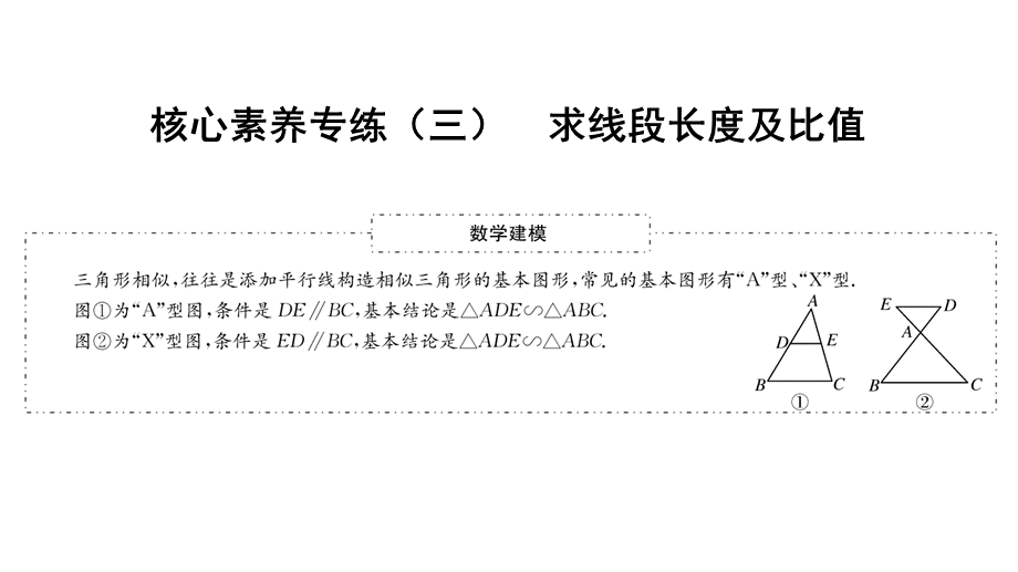 核心素养专练（三） 求线段长度及比值-2020秋华师大版九年级数学上册课件(共15张PPT).ppt_第2页