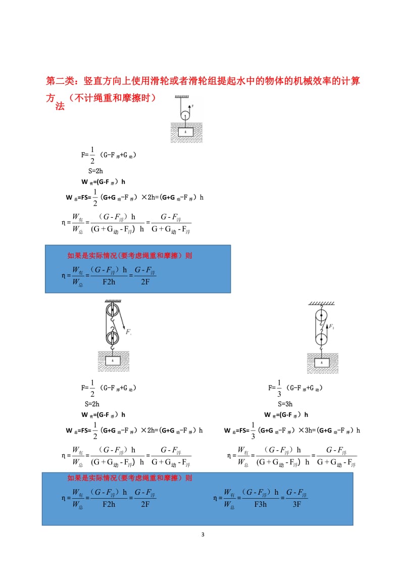 中考复习滑轮组机械效率计算公式总结 PDF.pdf_第3页