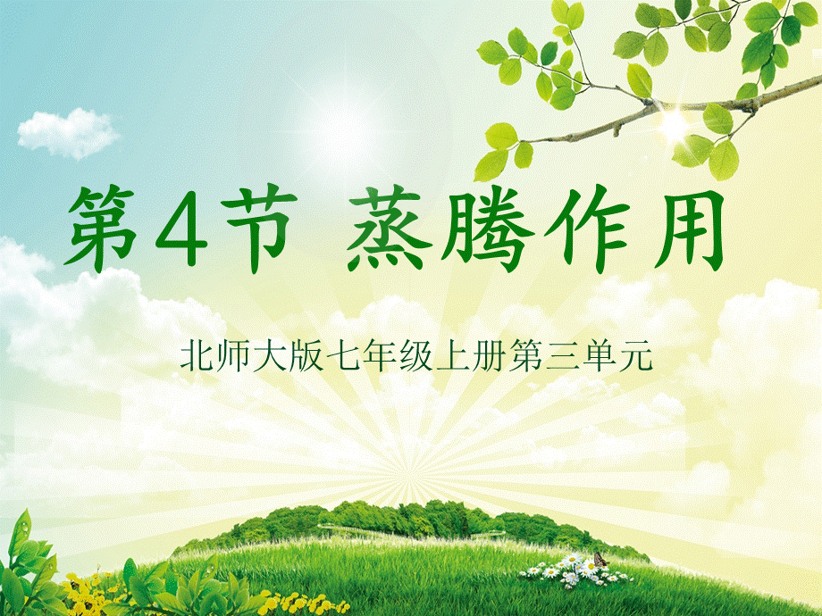 北师大2011课标版初中生物七年级上册第三单元第五章第4节 蒸腾作用(共17张PPT).ppt_第1页