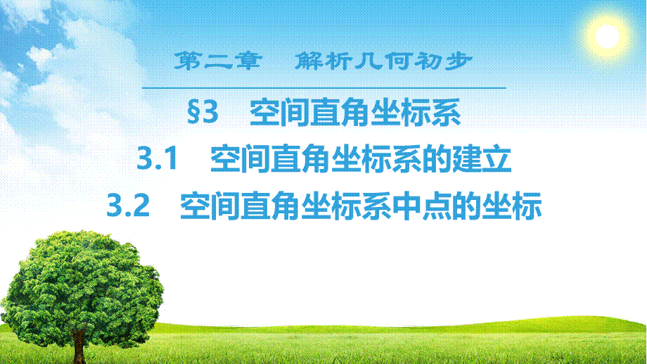 18-19 第2章 §3 3.1　空间直角坐标系的建立 3.2　空间直角坐标系中点的坐标.ppt_第1页