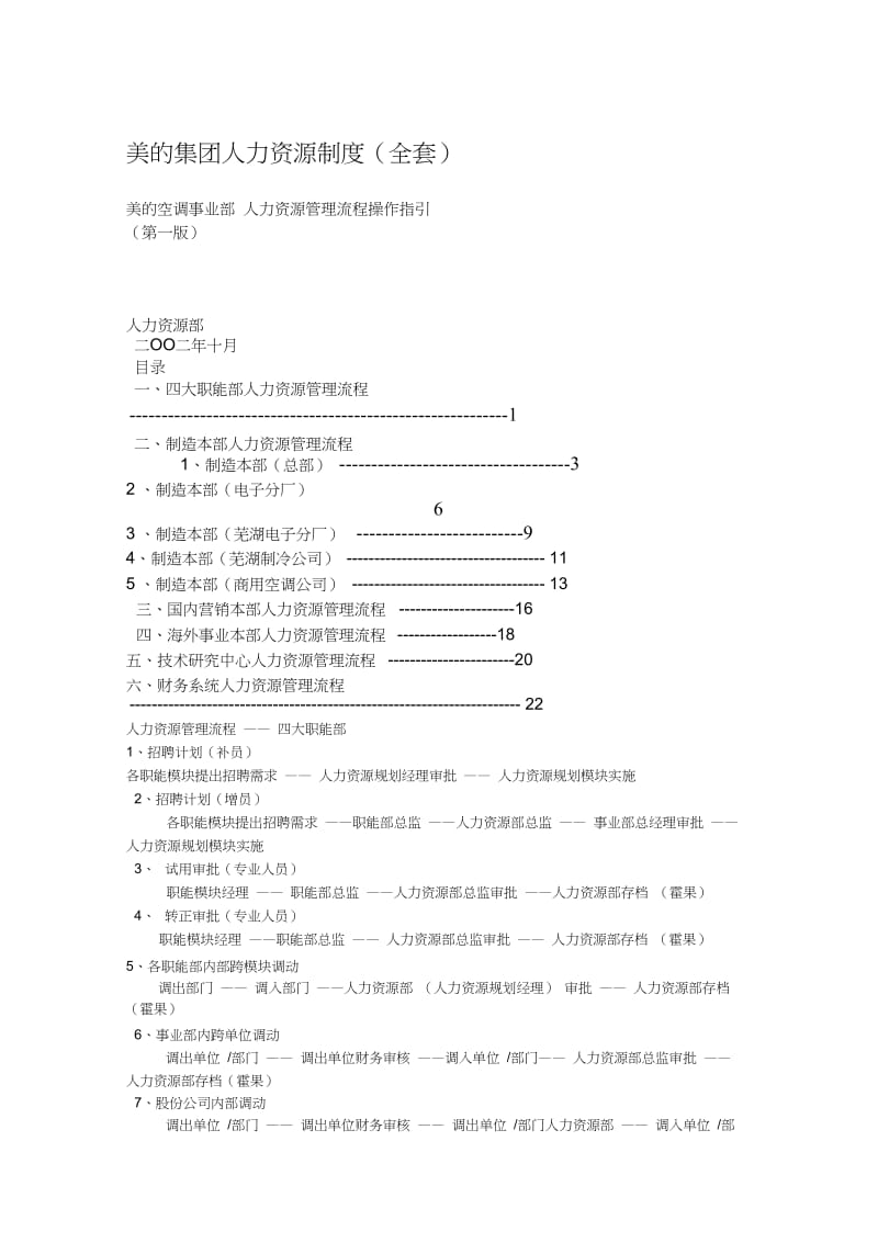 美的集团人力资源制度-权限流程.docx_第1页