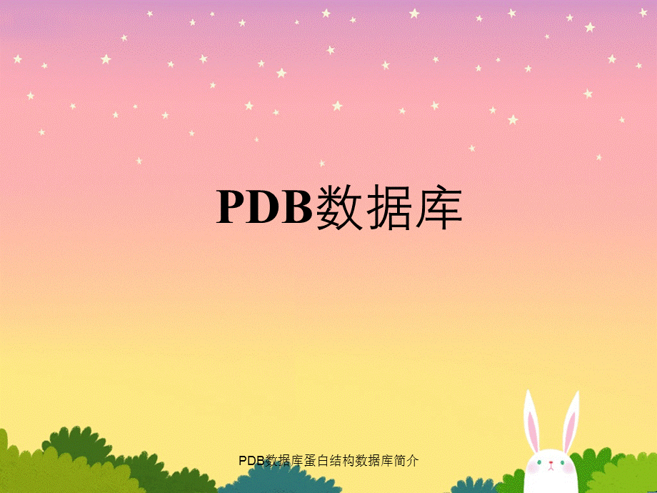 PDB数据库蛋白结构数据库简介.ppt_第1页