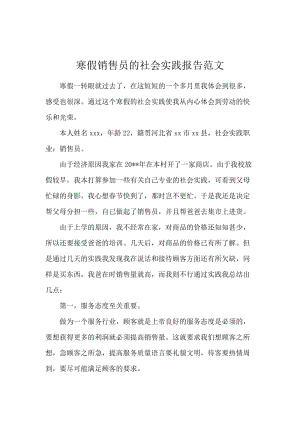 寒假销售员的社会实践报告范文.docx