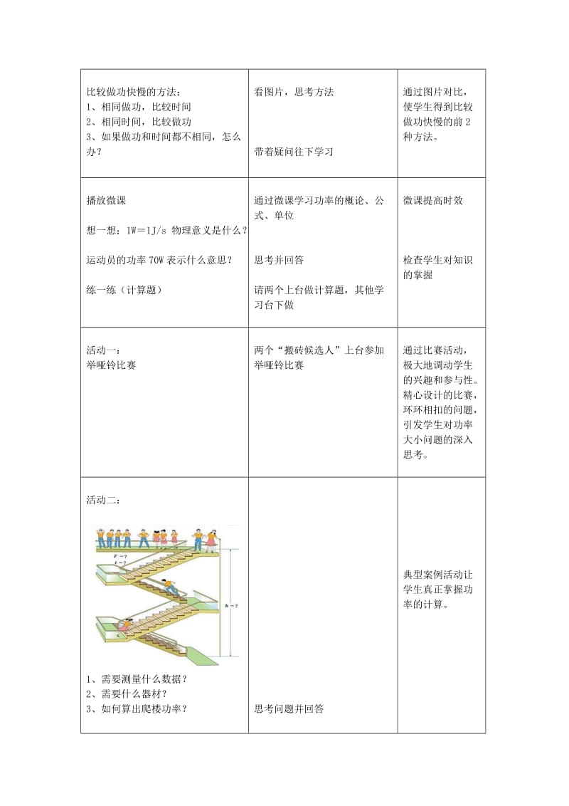 沪粤版九年级上册 物理 教案 11.2怎样比较做功的快慢2.doc_第2页