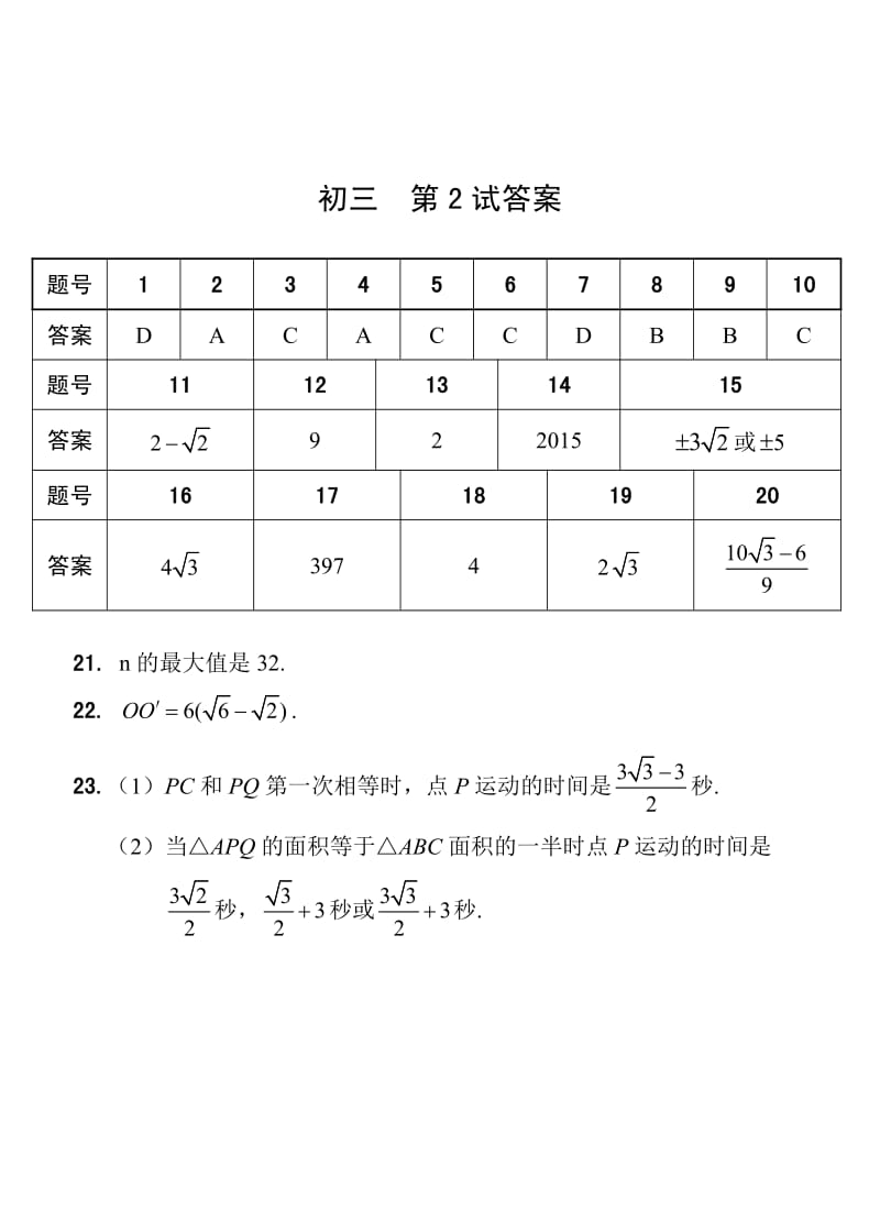 第二十六届“希望杯”全国数学邀请赛 九年级 第2试试题（PDF版）.pdf_第3页