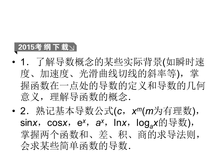 2016届高三理科数学一轮复习课件：第三章导数及应用-1.ppt_第3页