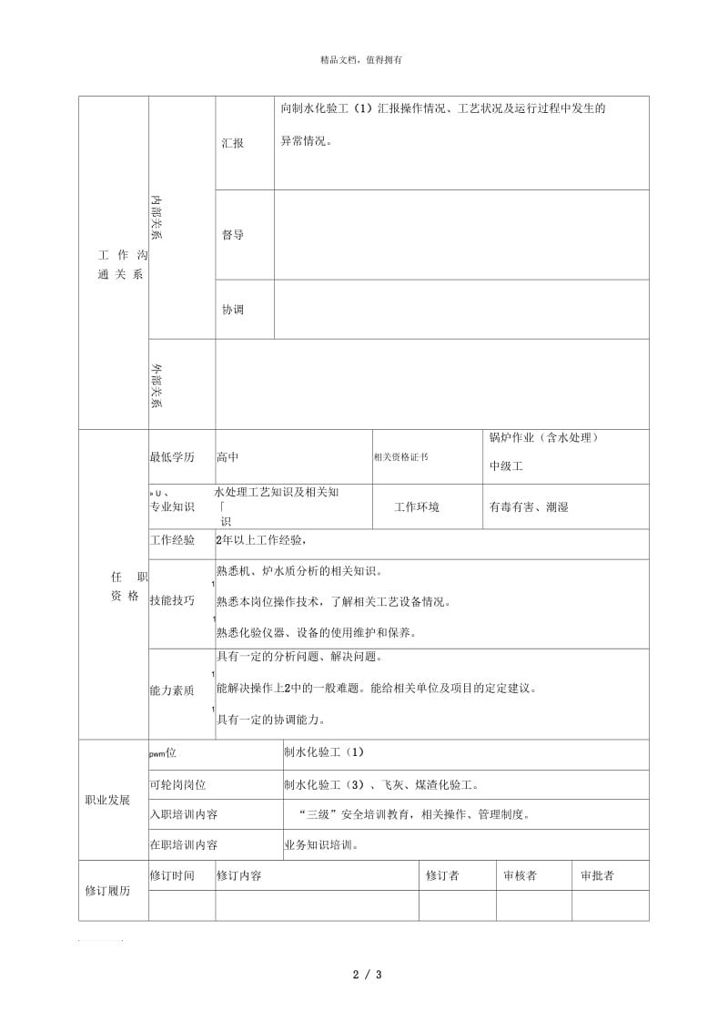 动力厂炉内化验工岗位说明书.docx_第2页