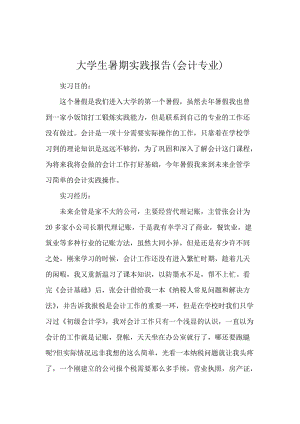 大学生暑期实践报告(会计专业).docx