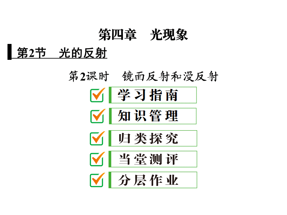 第2节光的反第2课时　镜面反射和漫反射.pptx_第1页