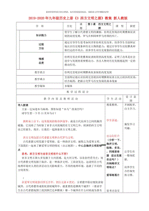 2019-2020年九年级历史上册《3 西方文明之源》教案 新人教版.doc