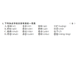 2018秋人教版九年级语文上（黄冈）习题课件：16 (共18张PPT).ppt