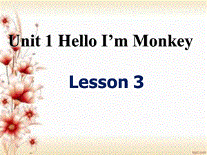 三年级上册英语课件-Unit 1 Hello! I'm Monkey Lesson 3-3_人教精通.ppt