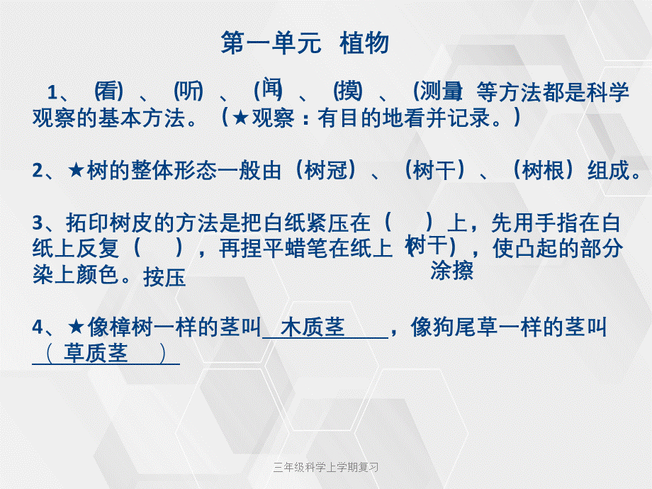 三年级科学上学期复习.ppt_第1页