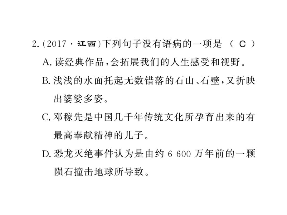 2018年秋语文版九年级语文上册（遵义）习题课件：专题三 (共31张PPT).ppt_第3页