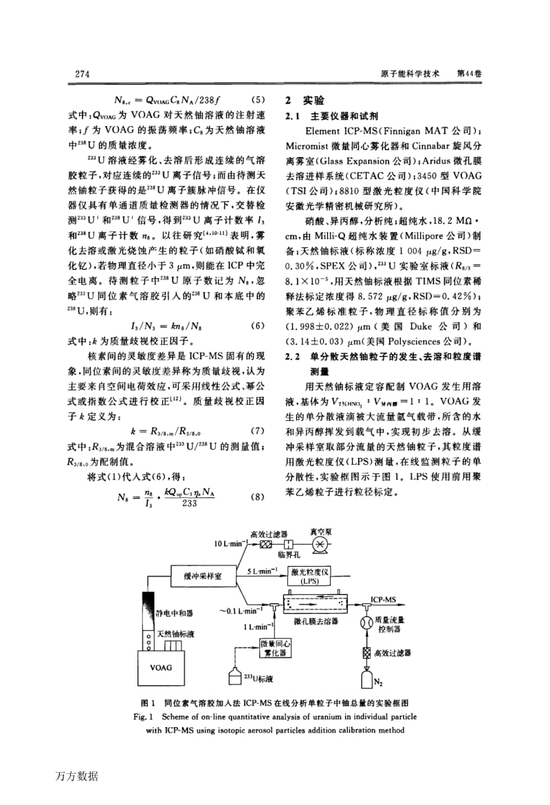 同位素气溶胶加入法ICPMS在线分析单粒子中的铀总量.docx_第3页