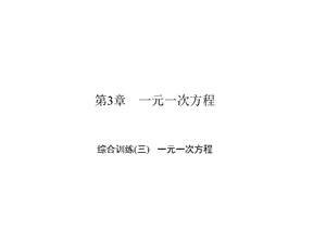 人教版七年级数学上册课件：第3章综合训练　一元一次方程.ppt