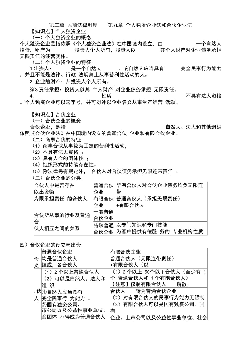 2019年税务师考试辅导涉税相关法律,个人独资企业法和合伙企业法.doc_第1页