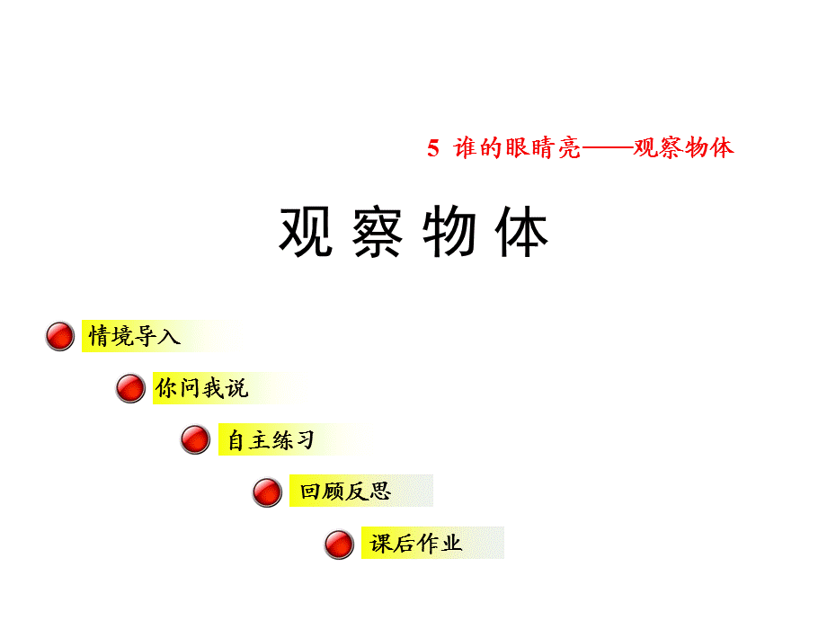 二年级下数学课件－观察物体｜青岛版（2014秋） (共11张PPT).ppt_第1页