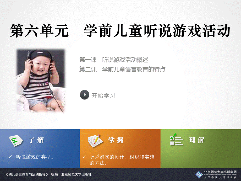 第六单元 学前儿童听说游戏活动.ppt_第1页