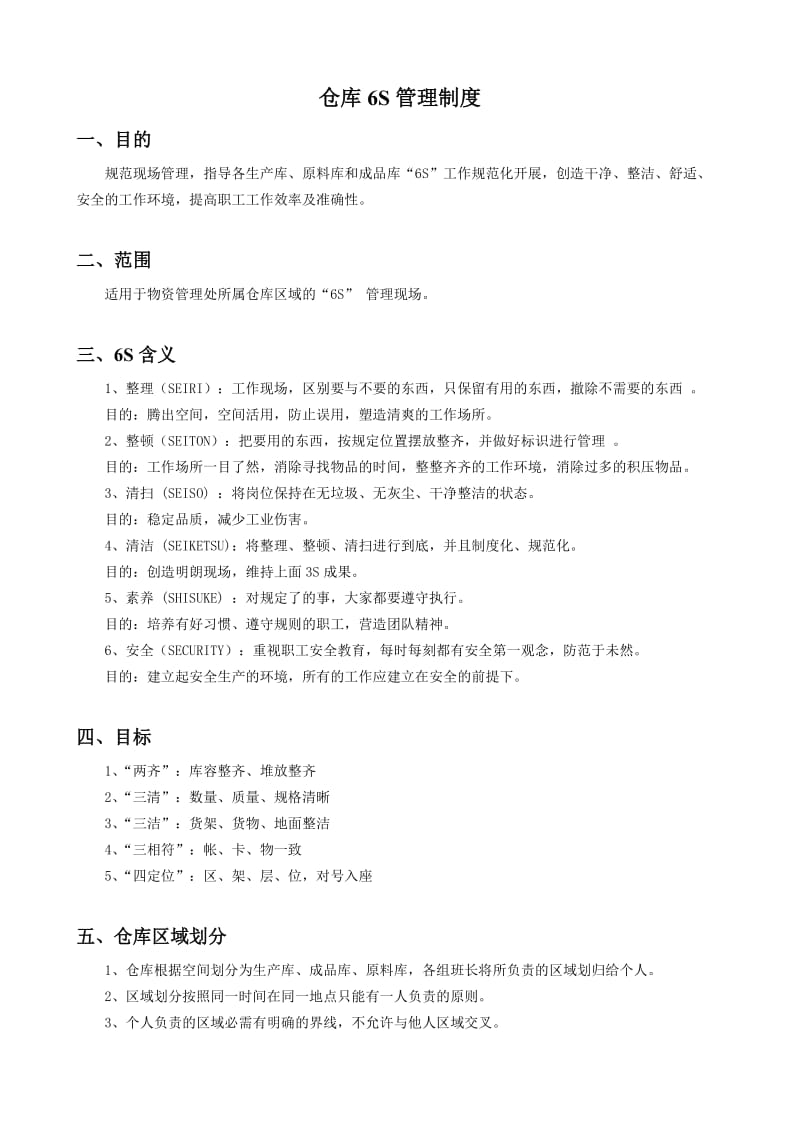 仓库6S管理制度仓库现场6S执行标准仓库6S检查表.docx_第1页