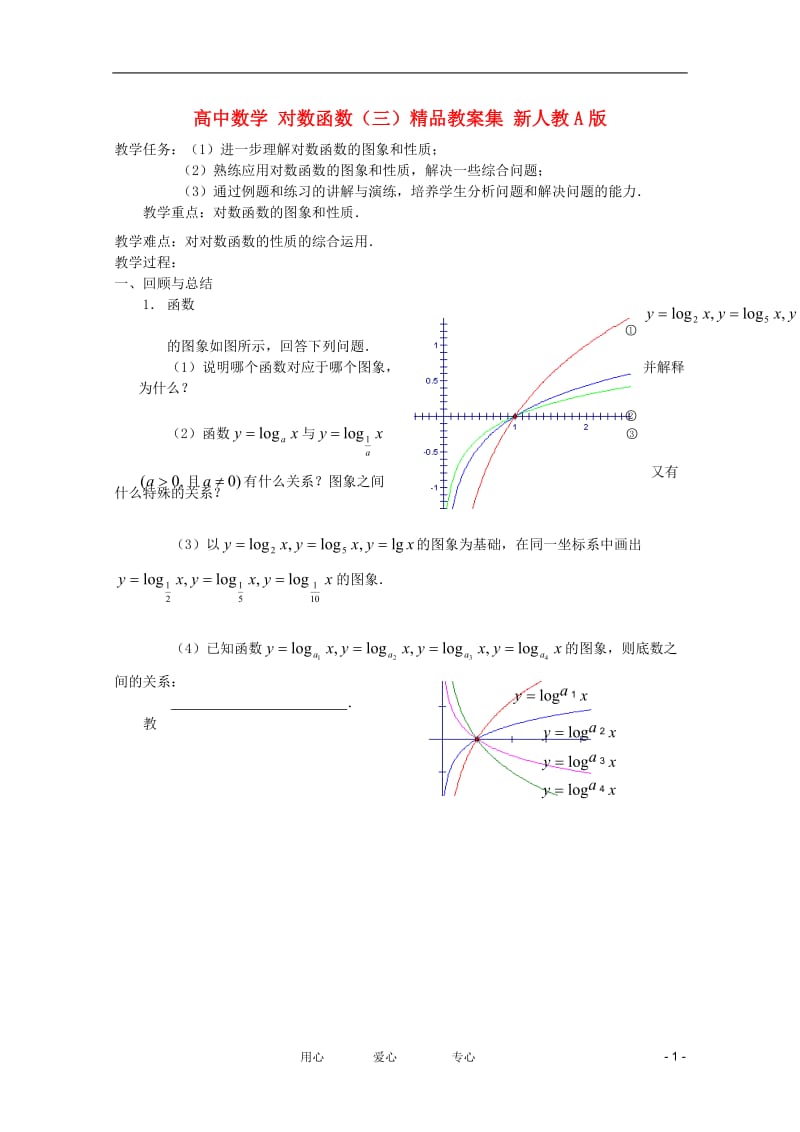 高中数学 对数函数（二）精品教案集 新人教A版.doc_第1页