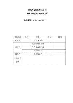 仓库温湿度监控点验证方案仓库温湿度监控点验证方法.docx