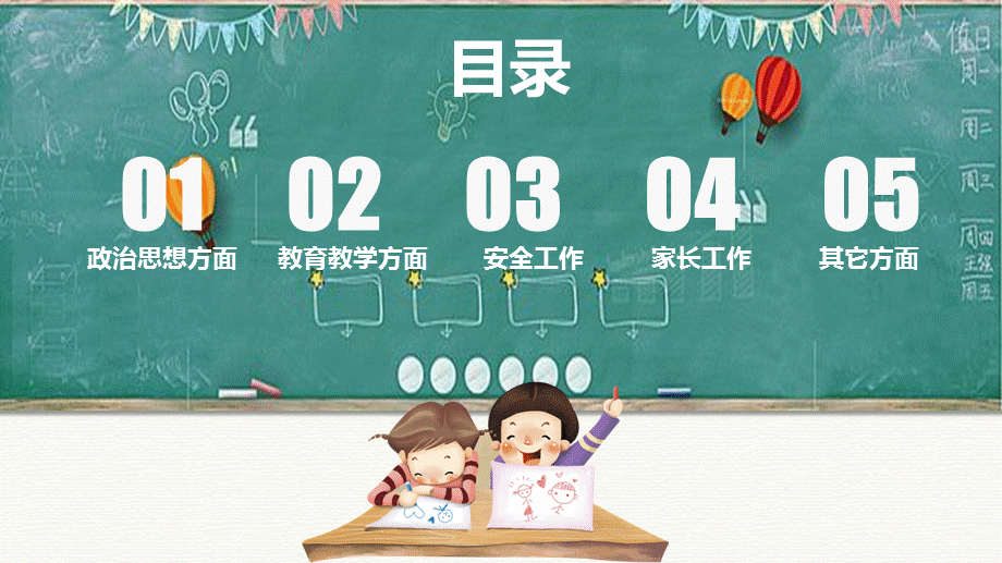 黑板教学幼儿园教师述职报告PPT模板.pptx_第3页