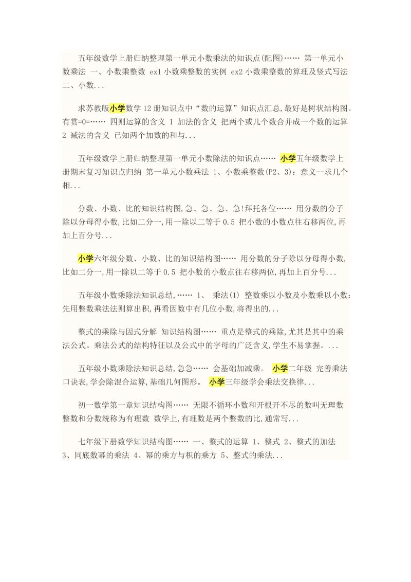 五年级数学上册归纳整理第一单元小数乘法的知识点.doc_第1页