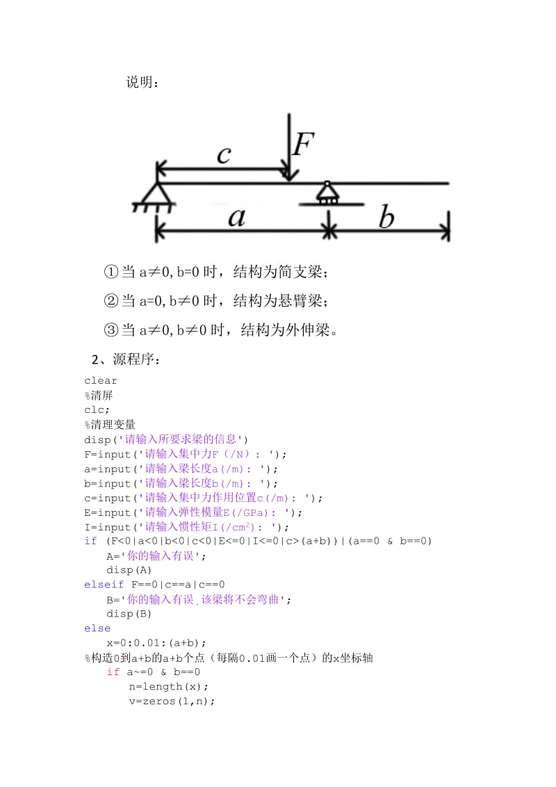 材力电算大作业梁的变形matlab.docx_第3页