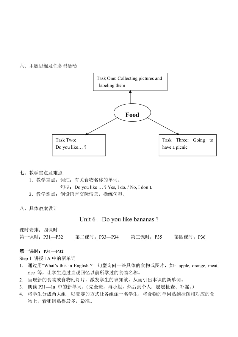 七年级上册unit6教案1.doc_第2页