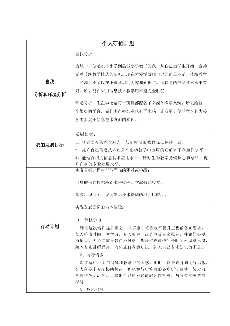 信息技术培训个人计划.doc_第1页