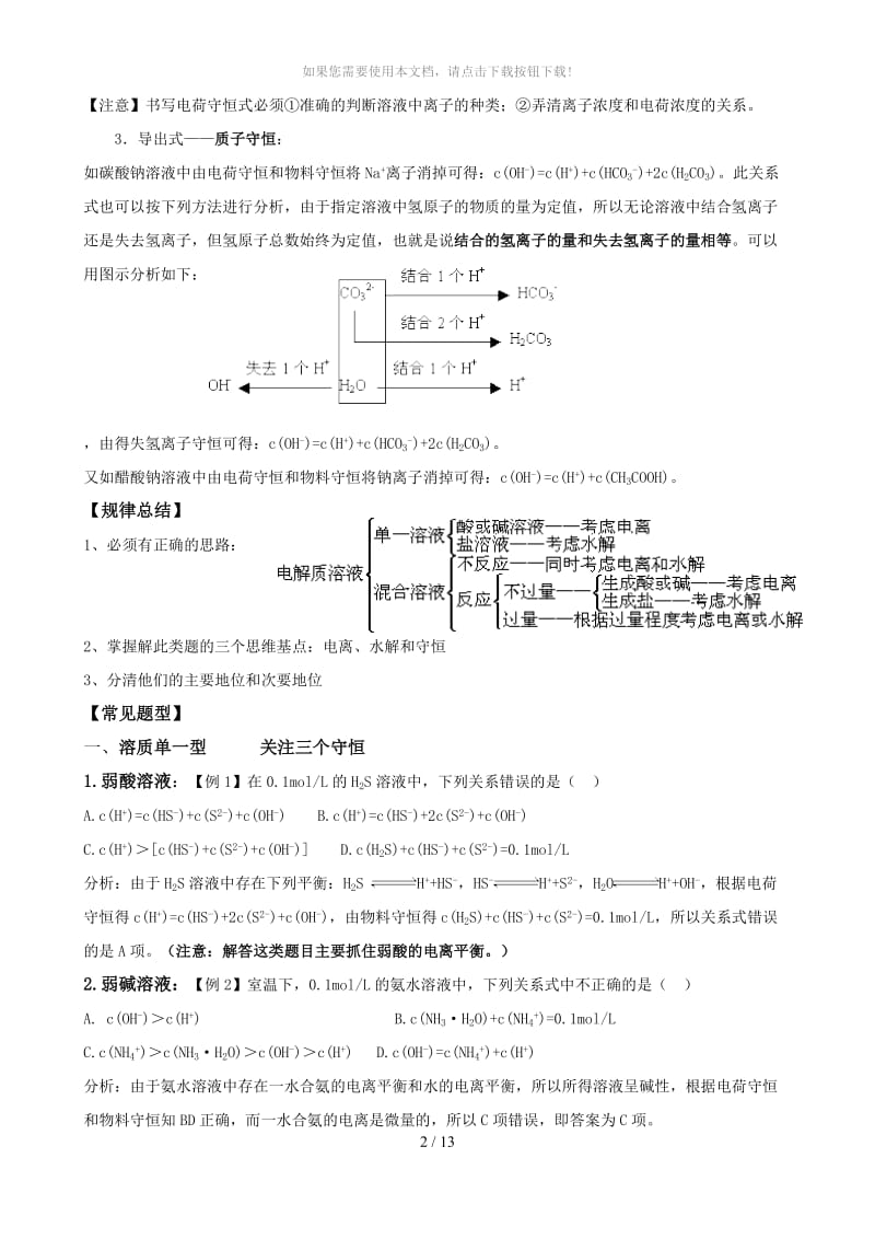 alk溶液中离子浓度大小比较总结归类(超全).doc_第2页