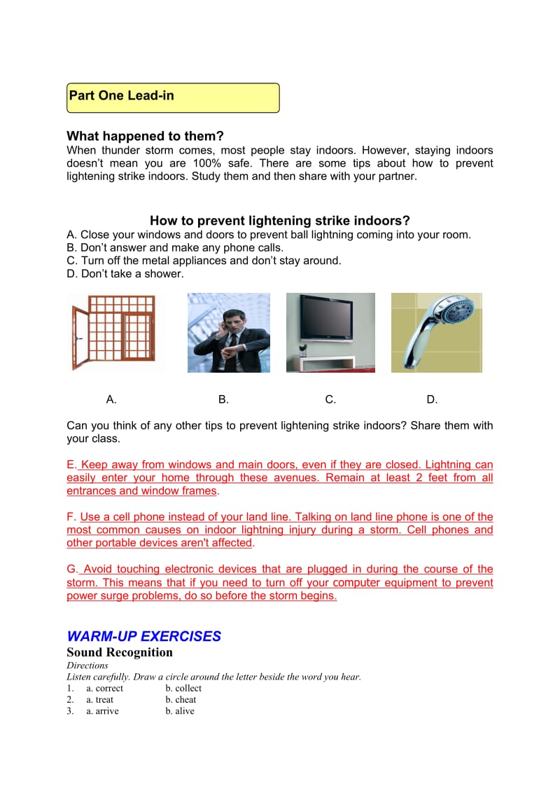 应用型大学英语视听说1-教师用书unit 7 Disasters.doc_第2页