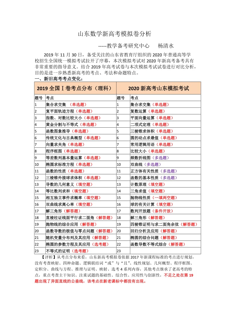 山东数学新高考模拟卷分析.doc_第1页